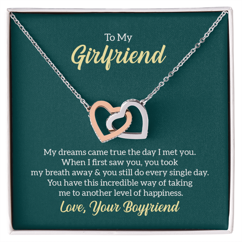 Interlocking Hearts Necklace - To My Girlfriend